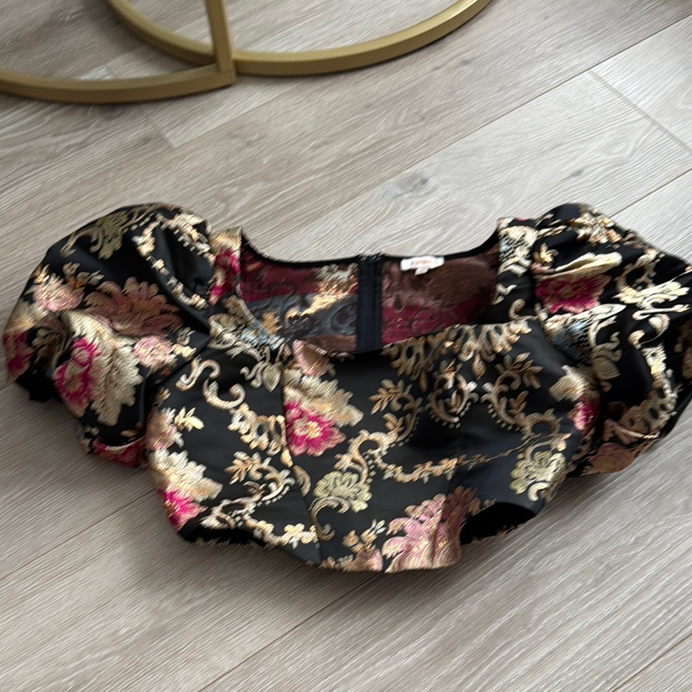 Pink Ruffled Crop Blouse